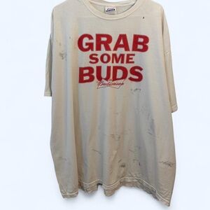 Budweiser Beige Tee with Red Logo